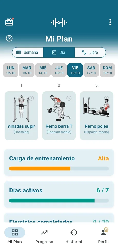 myRoutine app screen: My Plan · Day