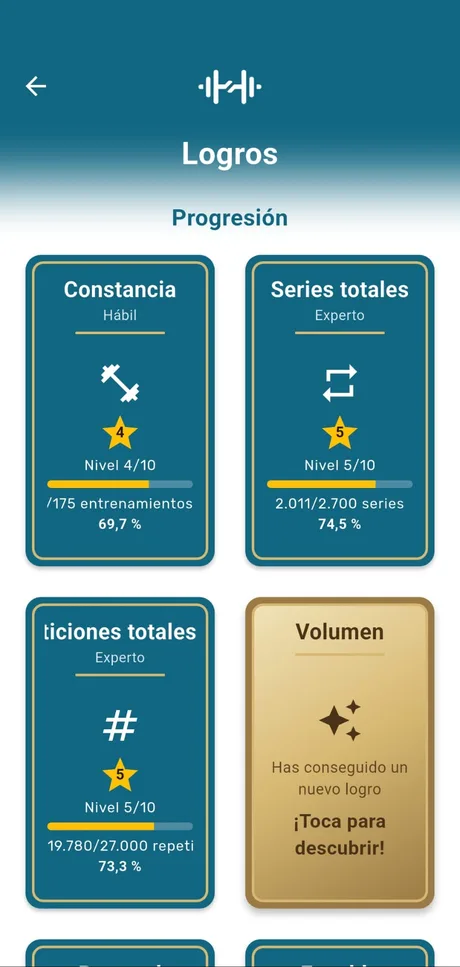 myRoutine app screen: Achievements