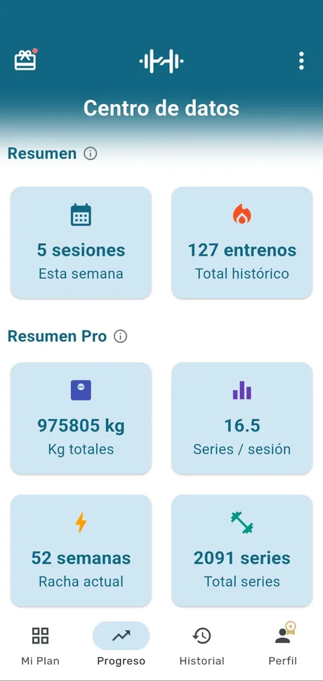 myRoutine app screen: Data centre